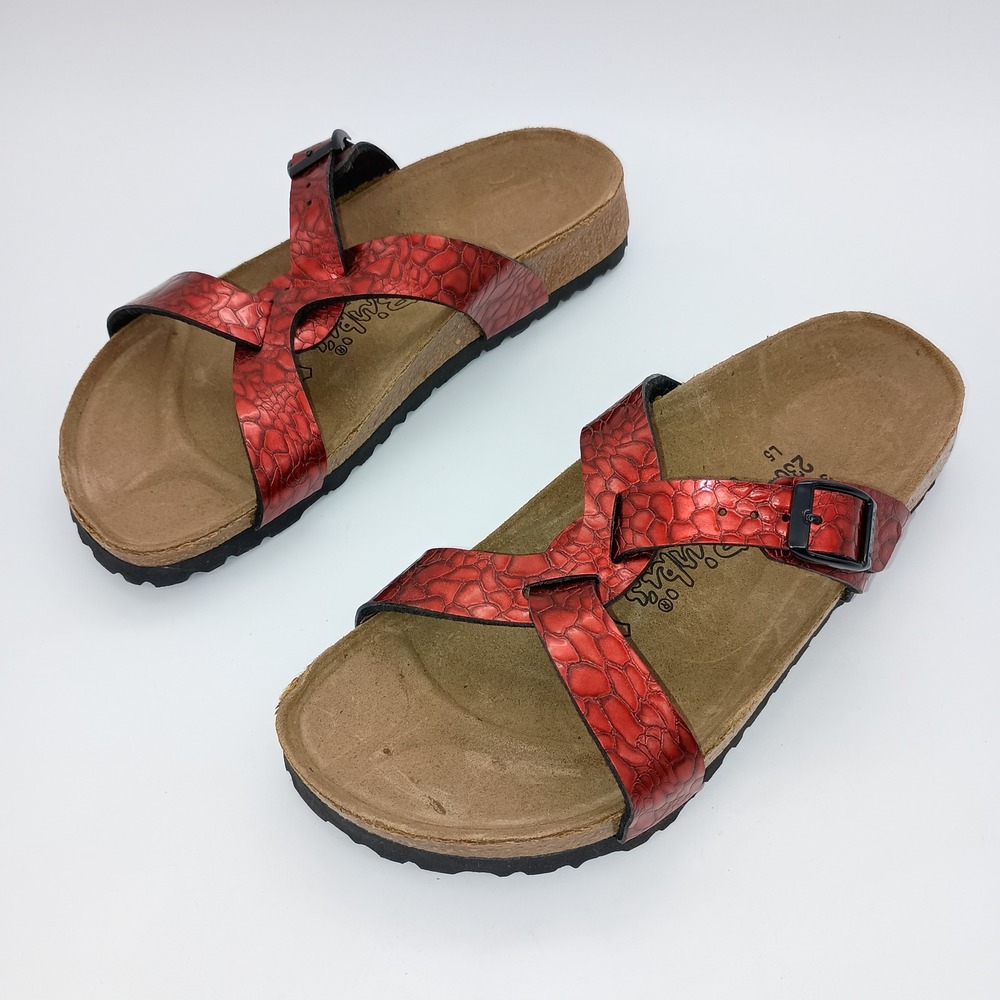 Birkis Birkenstock Salina‎ Sandals Red Strappy Slides EU 36 US 5 READ DESC